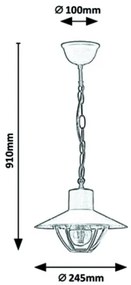 Rabalux - Lampadario da esterno 1xE27/10W/230V IP44