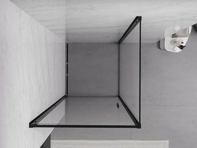 Mexen Exo-B cabina doccia a battente 90 x 90 cm, trasparente, nera - 817-090-090-70-00