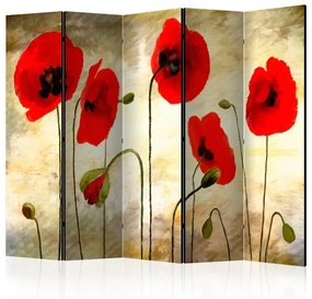 Paravento  Golden Field of Poppies II [Room Dividers]  Colore Verde, Dimensioni e Misure 225x172