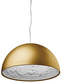 Flos Skygarden 1 Lampada 60 cm sospesa a luce diffusa interno in gesso vetro opalino e cupola Oro