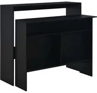 Tavolo da Bar con 2 Piani d'Appoggio Nero 130x40x120 cm 280218