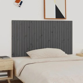 Testiera Da Parete Grigia 166x3x90 Cm İn Legno Massello Di Pino /