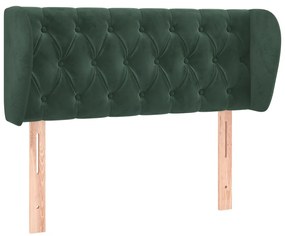 Testiera ad orecchio verde scuro 93x23x78/88 cm in velluto