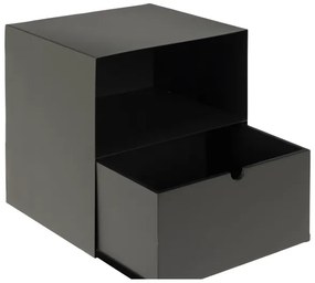 Comodino da parete BEKIM nero, montaggio incluso