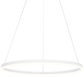 Lampada a sospensione di design bianca 80 cm con LED dimmerabile a 3 fasi - Anello