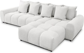 Divano angolare bianco (con penisola a destra/con chaise lounge) Albane – Ropez