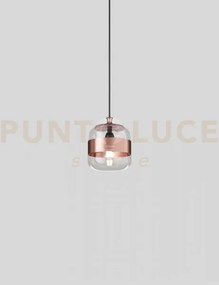 Futura sospensione p cristallo rame rame lucido montatura nero opac...