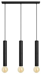 Lampadario a sospensione con filo TUBA 3xE27/15W/230V nero