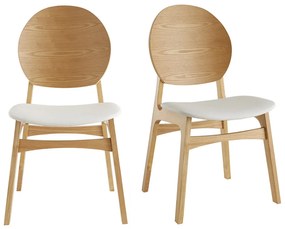 Sedie scandinave in legno chiaro e poliuretano bianco (set di 2) ELTON