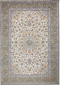Kashan Tappeto 420 x 300 Beige (Iran) Annodato A Mano