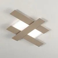 Plafoniera Contemporanea Doha Alluminio Tortora 1 Luce Led 30W