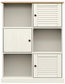 Libreria vigo 90x35x114,5 cm in legno massello di pino bianco