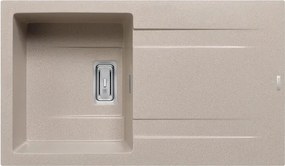 Lavello integrato 1 vasca in granito beige PYRAMIS Kartesio L 50 x L 86 cm, reversibile