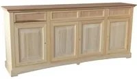 Credenza 4 porte 4 cassetti legno grezzo 220x46x96 - Mobili 2G