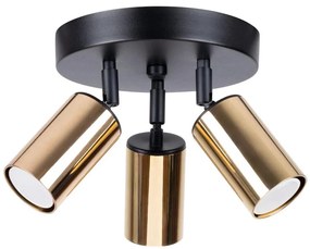 Sollux SL.1385 - Faretto WINX 3xGU10/10W/230V nero/oro