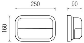 Kappa Led 25X16Cm Con Griglia Lavorata 9W 3000°K