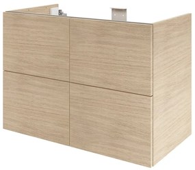 Mobile da bagno sotto lavabo SENSEA Neo lucido L 90 x H 64 x P 48 cm 4 cassetti, lavabo non incluso