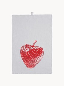 Panno in lino Strawberry, serigrafato a mano