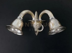 Applique a parete poseidon champagne 2 luci attacco e14 37x37x23,5c...