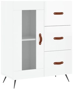 Credenza 69,5x34x90 cm in legno multistrato bianco lucido