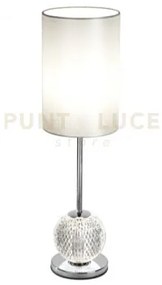 Lampada da tavolo diamante, acrilico trasparente, struttura cromata...