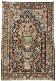 Sarouk Tappeto 140 x 200 Blu (Iran) Annodato A Mano