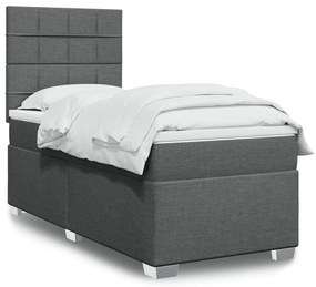 Giroletto A Molle Con Materasso Grigio Scuro 100x200 Cm Tessuto /