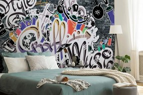 Carta da parati – Muro graffiti viola trendy