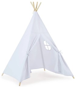 Kave Home - Tipi Darlyn 100% cotone blu e gambe in legno massello di pino