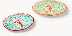Set di 2 piatti dipinti a mano Menagerie, 1 persona