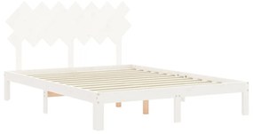 Giroletto con testiera bianco 5ft king size in legno massello