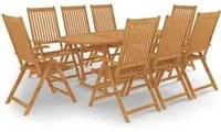 Set da Pranzo da Giardino 9 pz in Legno Massello di Teak cod mxl 35707