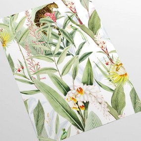 Carta da Parati Carta da parati Jungla Tropicale Chic Bianca e Verde 15€/mq | Spedizione Gratuita | Carta Da Parati Camera Da Letto | Carta Da Parati