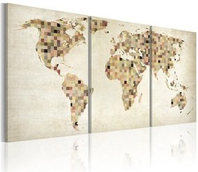 Quadro Mappa del mondo quadrati