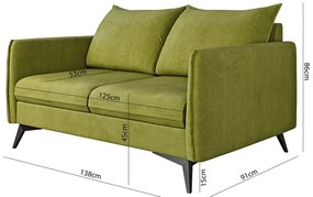 Divano verde 138 cm Juli Bis - Ropez