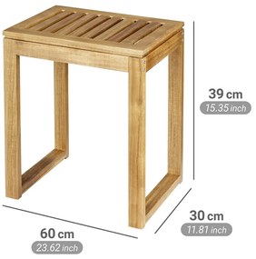 Sgabello di colore naturale in acacia massiccia Fondi – Wenko