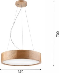 Brilagi - Lampadario LED RGBW dimmerabile CARVALHO 2xE27/15W/230V Wi‑Fi rovere Ø 37 cm