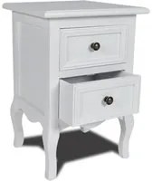 Comodino con 2 Cassetti in MDF Bianco cod mxl 50936