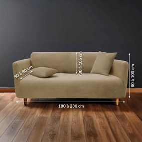 Copridivano marrone con rivestimento elastico per divano a 3 posti Sacha – douceur d'intérieur