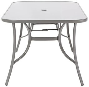 Tavolo da pranzo per giardino Alma Fix in acciaio con piano in vetro traslucido per 6 persone 90x150cm