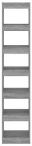 Libreria/divisorio grigio sonoma 40x30x198 cm