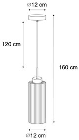 Lampada a sospensione Art Déco oro con vetro - Laura