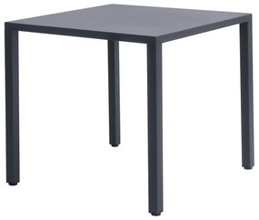 Tavolino da esterno struttura e superficie in acciaio antracite 80x80cm