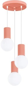 Sollux SL.1755 - Lampadario a sospensione con filo HALO 3xG9/8W/230V diametro 25 cm rosa