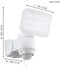 Eglo 98196 - Applique solare a LED da parete con sensore CASABAS LED/3,7V IP44