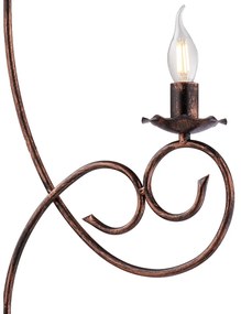 Lampadario Provenzale Candelabro Alma 3 Luci Ferro Battuto Nero E Rame