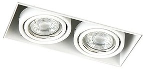 Set di 3 faretti a incasso bianchi GU10 orientabili senza cornice 2 luci - Oneon