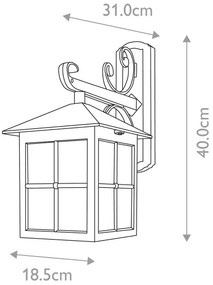 Elstead BL19-BLACK - Applique da esterno WINCHESTER 1xE27/100W/230V IP43