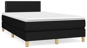 Letto a molle con materasso e led nero 120x190 cm in tessuto