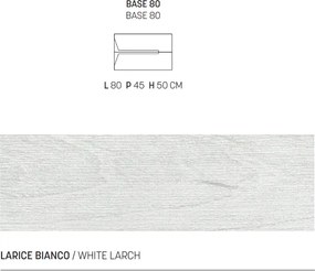 Mobile bagno con 2 cassetti HAITI 80 cm Larice Bianco